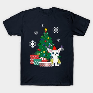 Gatomon Around The Christmas Tree Digimon T-Shirt